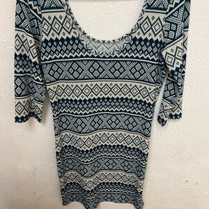 Chic Geometric Patterned Midi Dress